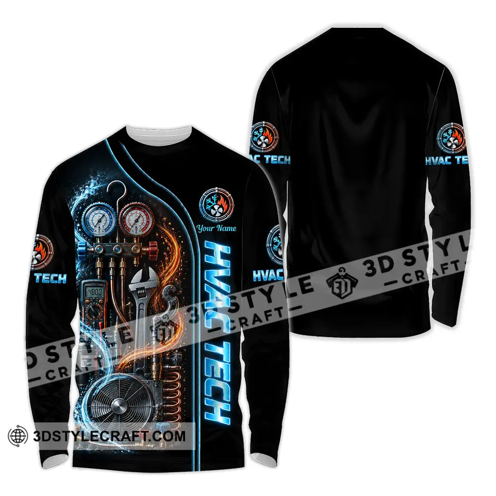 Unisex Shirt - Custom HVAC Tech Shirt - Long Sleeve Shirt / S - T-shirt