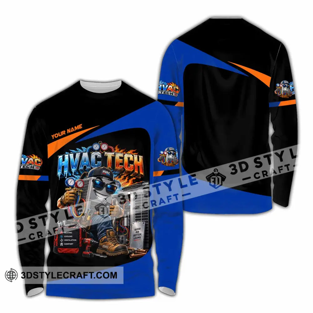 Unisex Shirt - Custom HVAC Tech Shirt - Long Sleeve Shirt / S - T-shirt