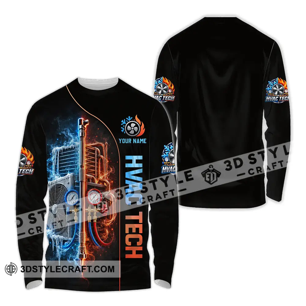 Unisex Shirt - Custom HVAC Tech Shirt - Long Sleeve Shirt / S - T-shirt