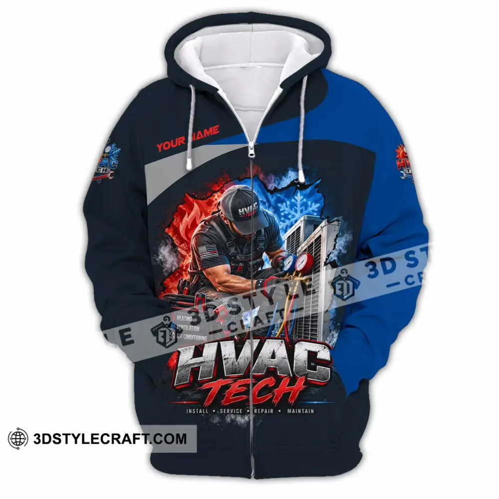 Unisex Shirt - Custom HVAC Tech Shirt - Zipper Hoodie / S - T-shirt