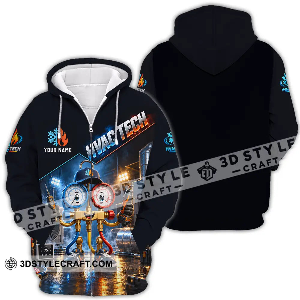 Unisex Shirt - Custom HVAC Tech Shirt - Zipper Hoodie / S - T-shirt