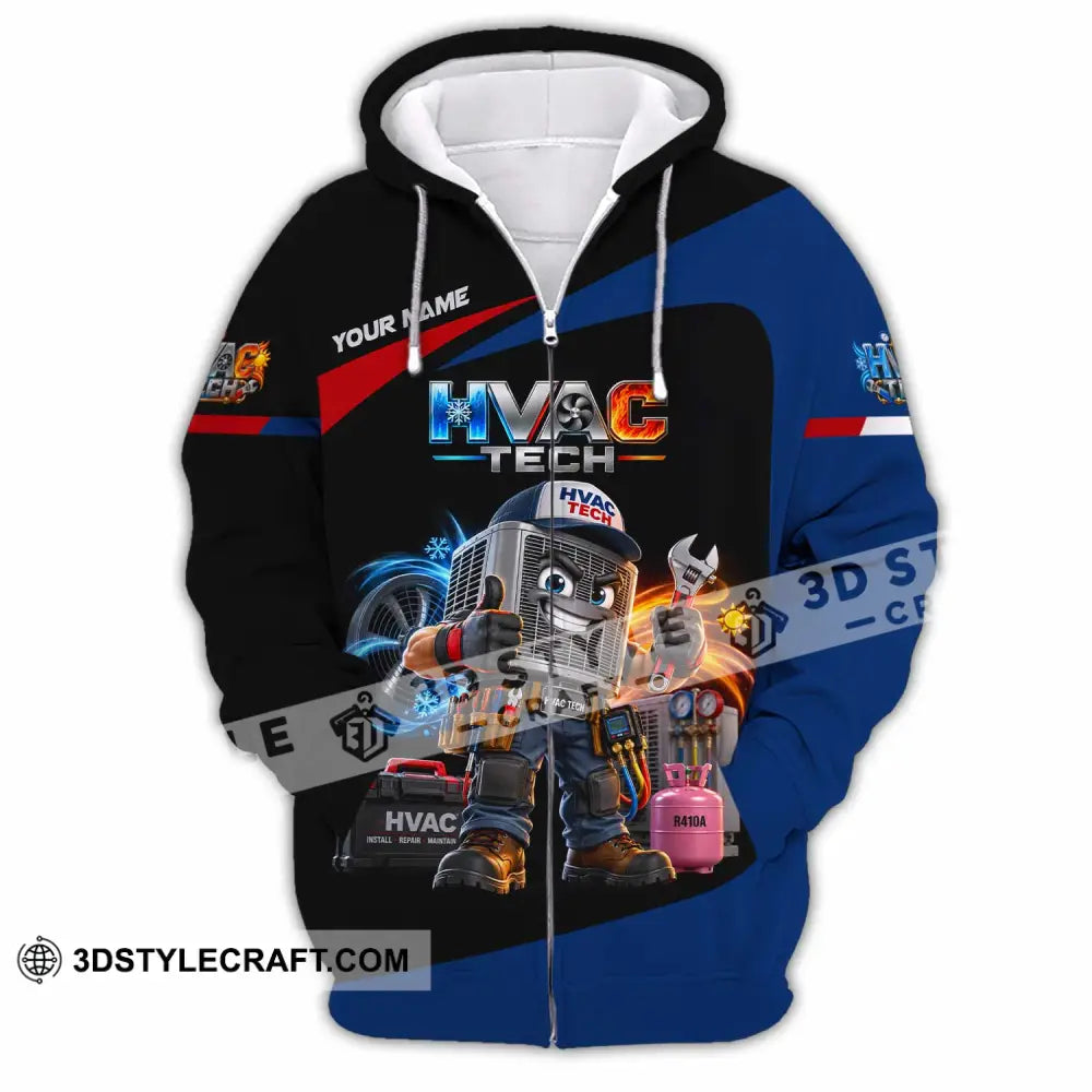 Unisex Shirt - Custom HVAC Tech Shirt - Zipper Hoodie / S - T-shirt