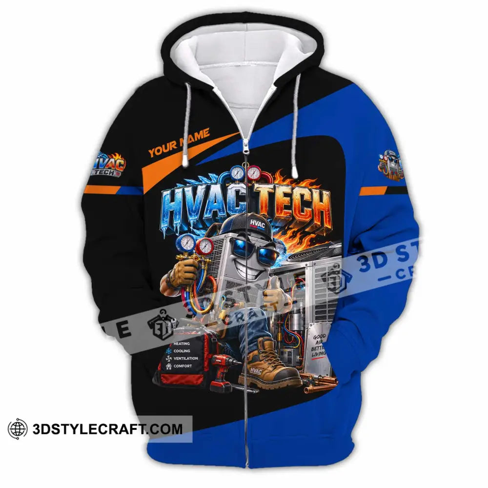 Unisex Shirt - Custom HVAC Tech Shirt - Zipper Hoodie / S - T-shirt