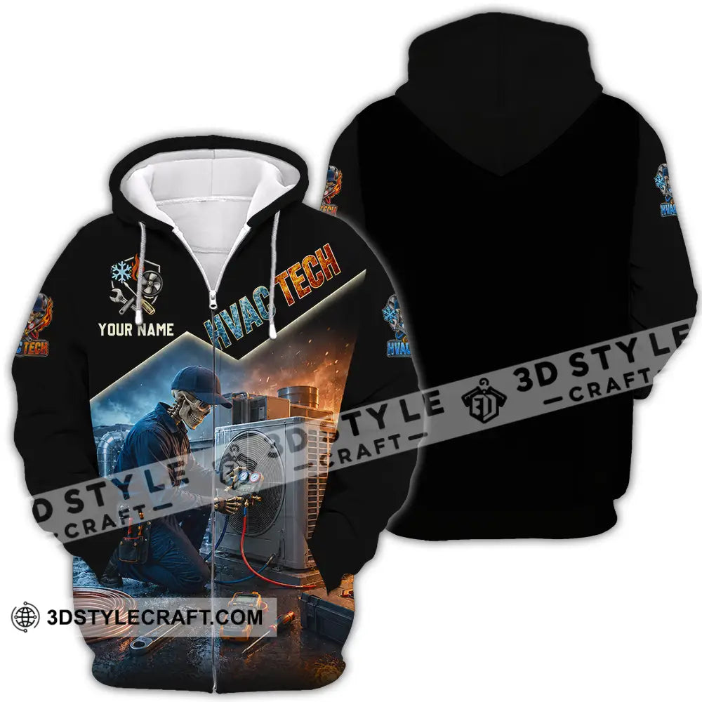 Unisex Shirt - Custom HVAC Tech Shirt - Zipper Hoodie / S - T-shirt