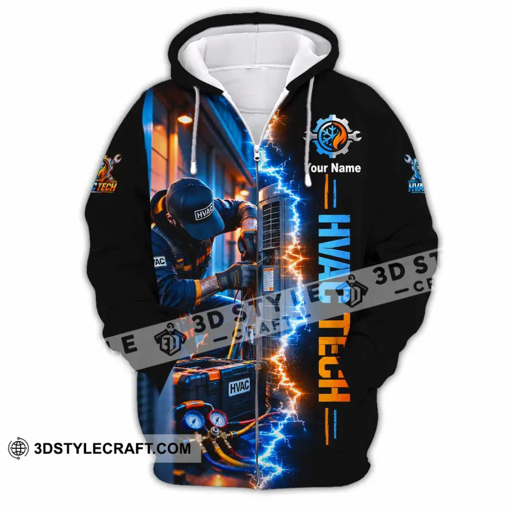 Unisex Shirt - Custom HVAC Tech Shirt - Zipper Hoodie / S - T-shirt