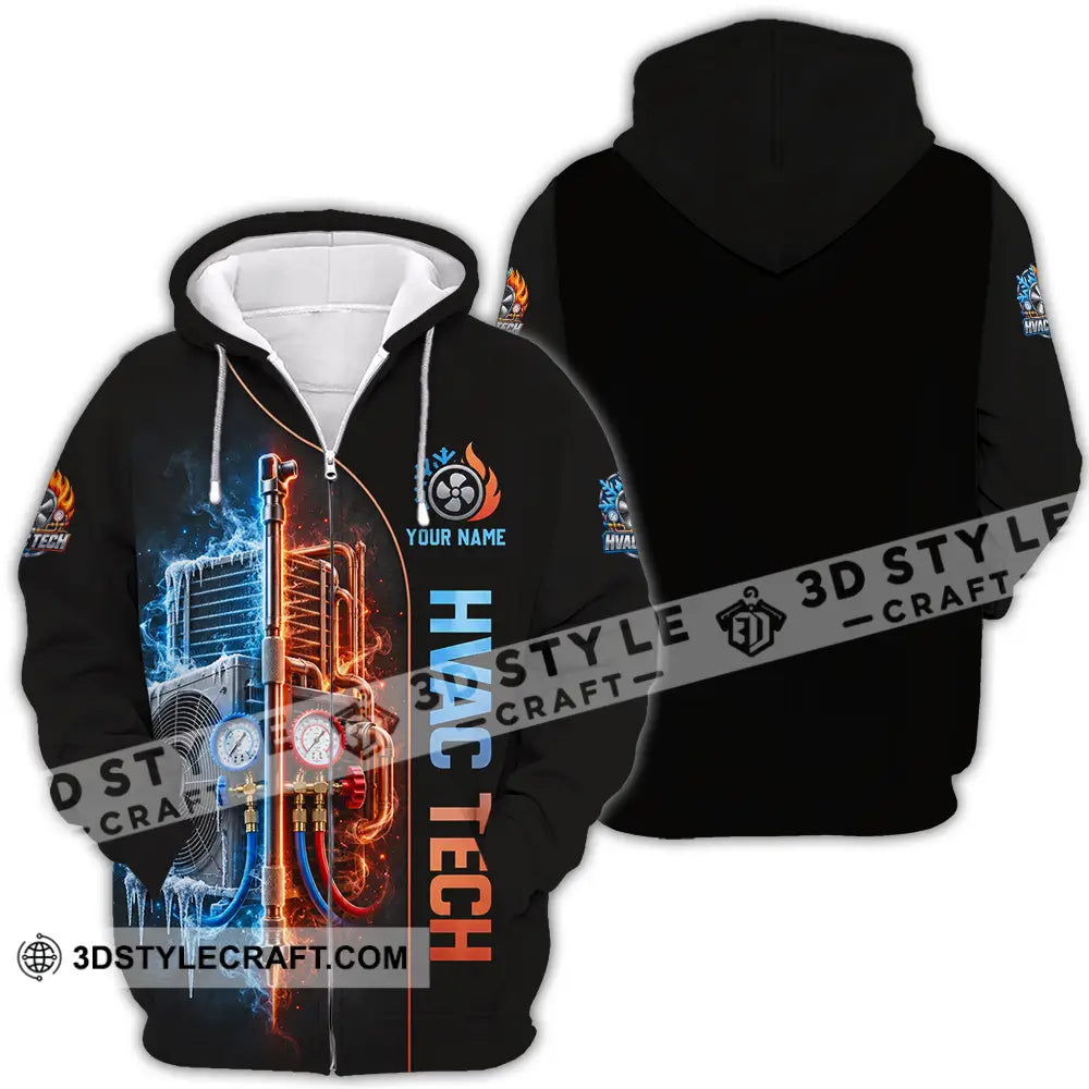Unisex Shirt - Custom HVAC Tech Shirt - Zipper Hoodie / S - T-shirt