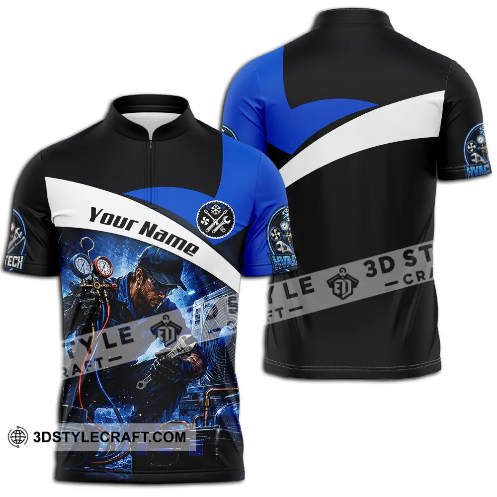 Unisex Shirt - Custom HVAC Tech Shirt - Zipper Polo Shirt / S - T-shirt
