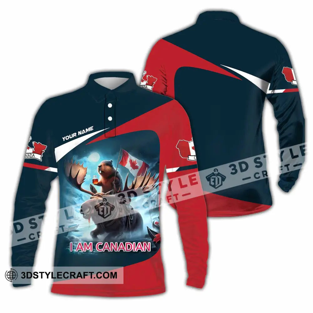 Unisex Shirt - Custom I Am Canadian Shirt Long Sleeve Polo / S T-shirt