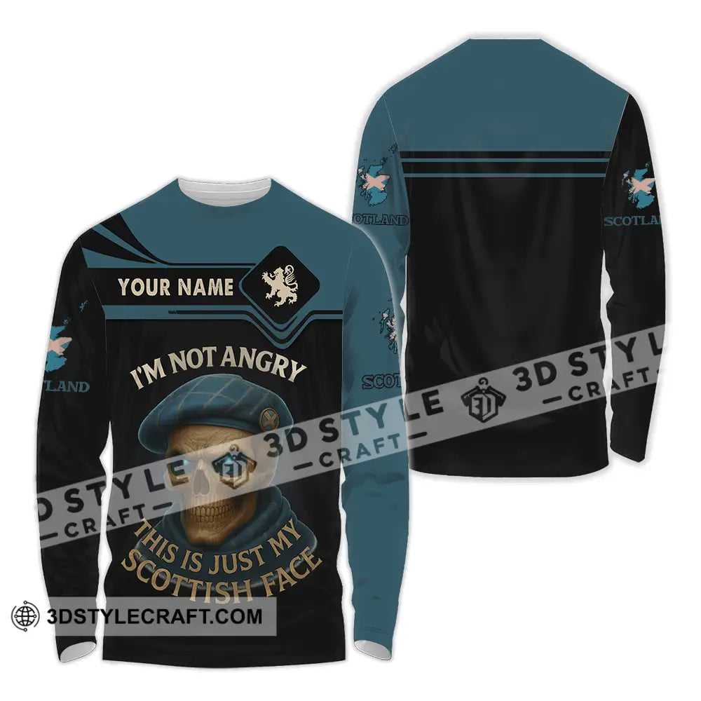 Unisex Shirt Custom I’m Not Angry This Is Just My Scottish Face Shirt Long Sleeve Shirt / S T shirt
