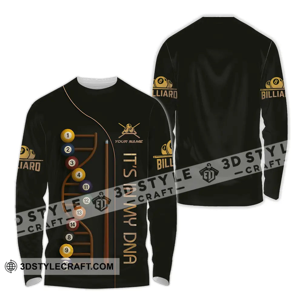 Unisex Shirt - Custom In My DNA Billiard Shirt Long Sleeve Shirt / S T-shirt