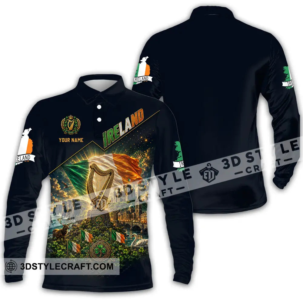 Unisex Shirt - Custom Ireland Shirt - Long Sleeve Polo / S - T-shirt