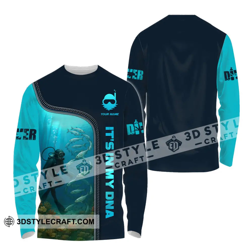 Unisex Shirt - Custom It Is In My DNA Shirt For Diver Long Sleeve Shirt / S T-shirt