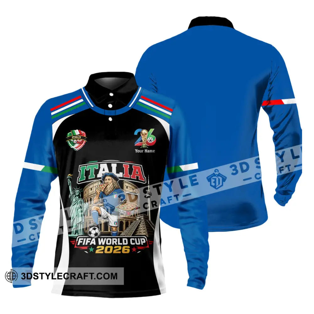 Unisex Shirt - Custom Italy World Cup 2026 Shirt - Long Sleeve Polo / S - T-shirt
