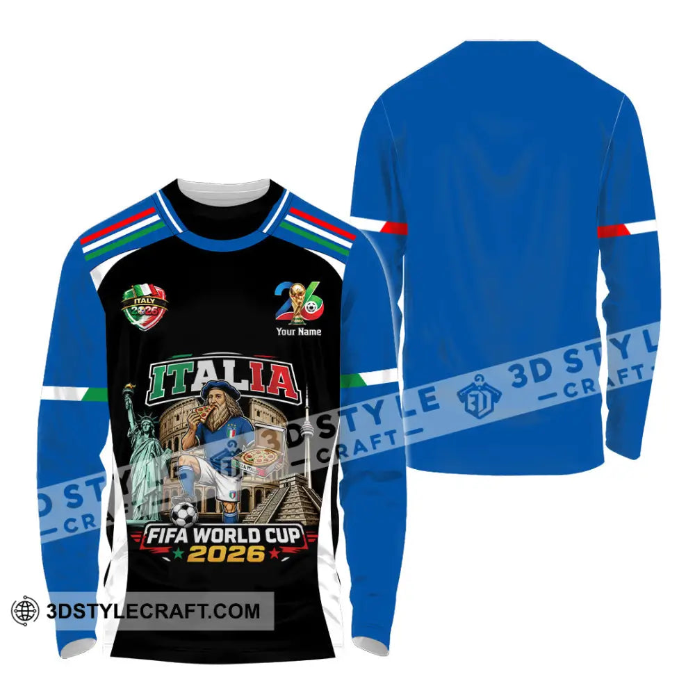 Unisex Shirt - Custom Italy World Cup 2026 Shirt - Long Sleeve Shirt / S - T-shirt