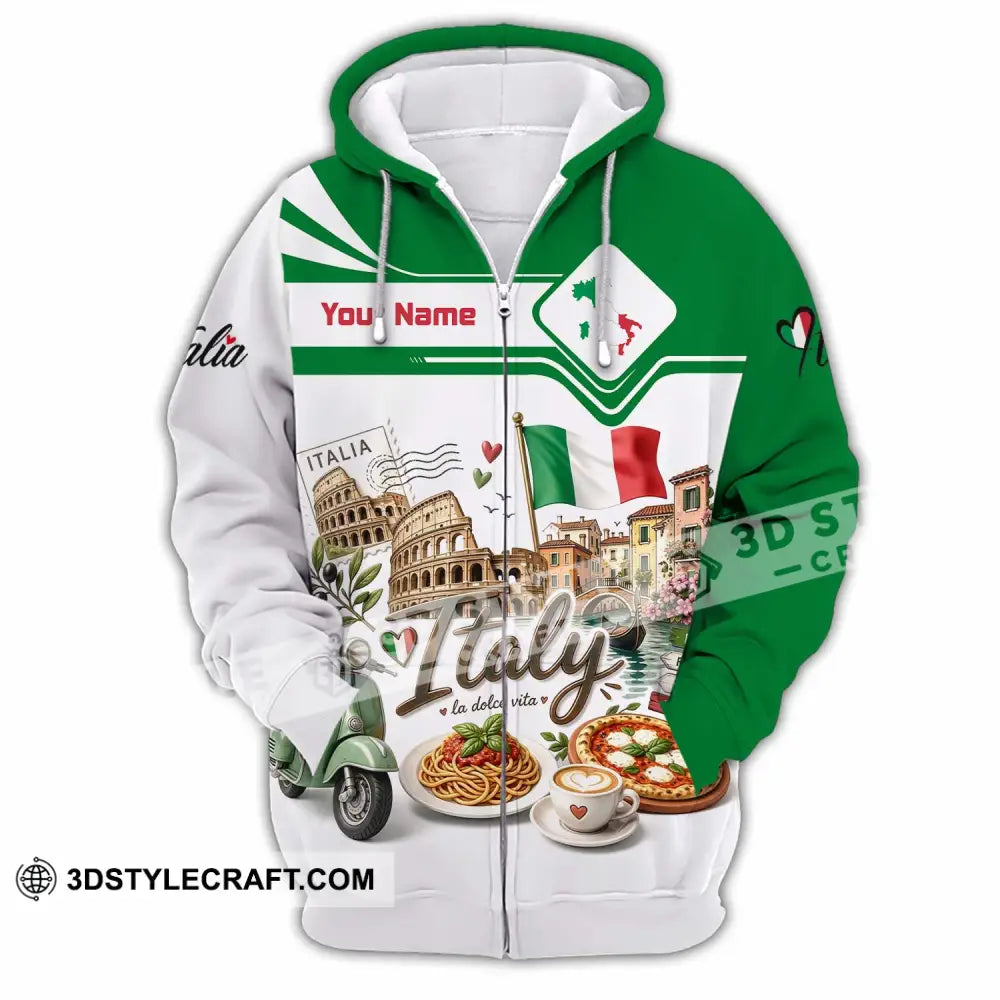 Unisex Shirt - Custom Italy Shirt - Zipper Hoodie / S - T-shirt