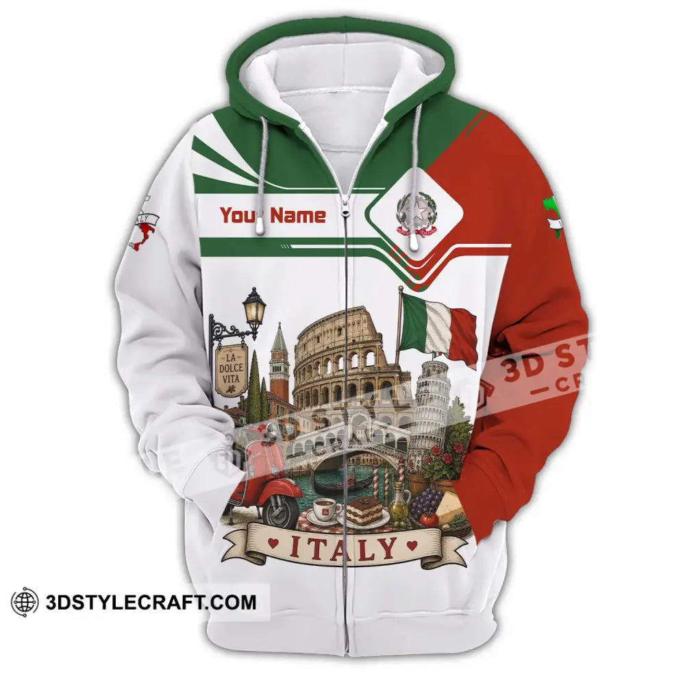 Unisex Shirt - Custom Italy Shirt - Zipper Hoodie / S - T-shirt
