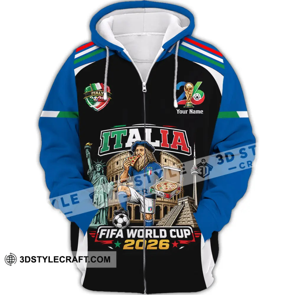 Unisex Shirt - Custom Italy World Cup 2026 Shirt - Zipper Hoodie / S - T-shirt
