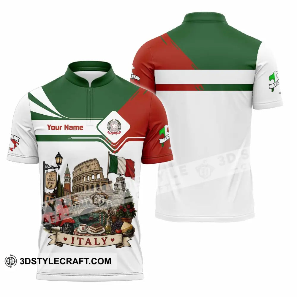 Unisex Shirt - Custom Italy Shirt - Zipper Polo Shirt / S - T-shirt