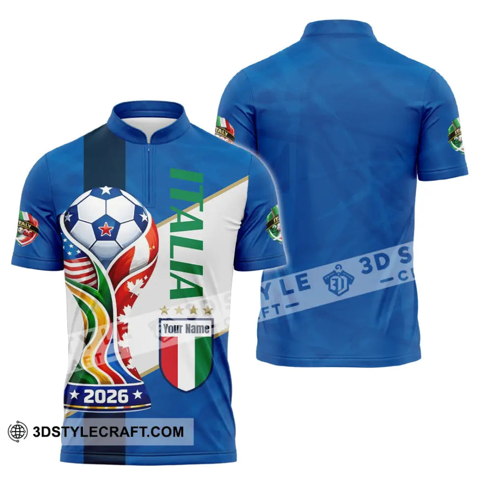 Unisex Shirt - Custom Italy World Cup 2026 Shirt - Zipper Polo Shirt / S - T-shirt