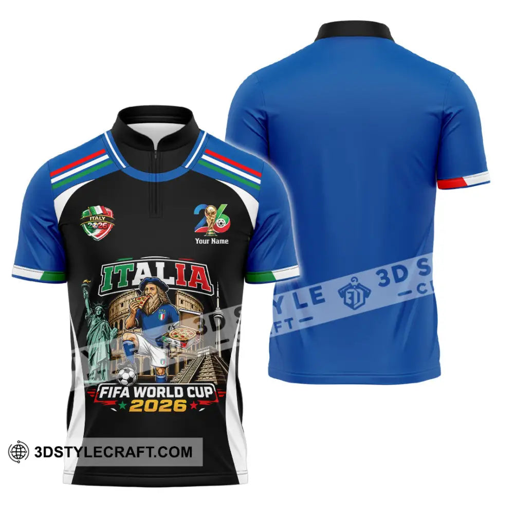 Unisex Shirt - Custom Italy World Cup 2026 Shirt - Zipper Polo Shirt / S - T-shirt