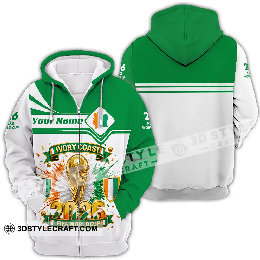 Unisex Shirt - Custom Ivory Coast World Cup 2026 Shirt - Zipper Hoodie / S - T-shirt