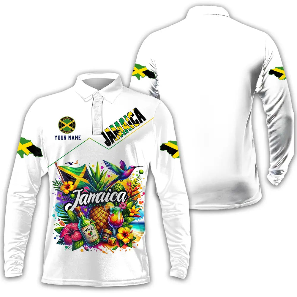 Unisex Shirt - Custom Jamaica Shirt Long Sleeve Polo / S T-shirt