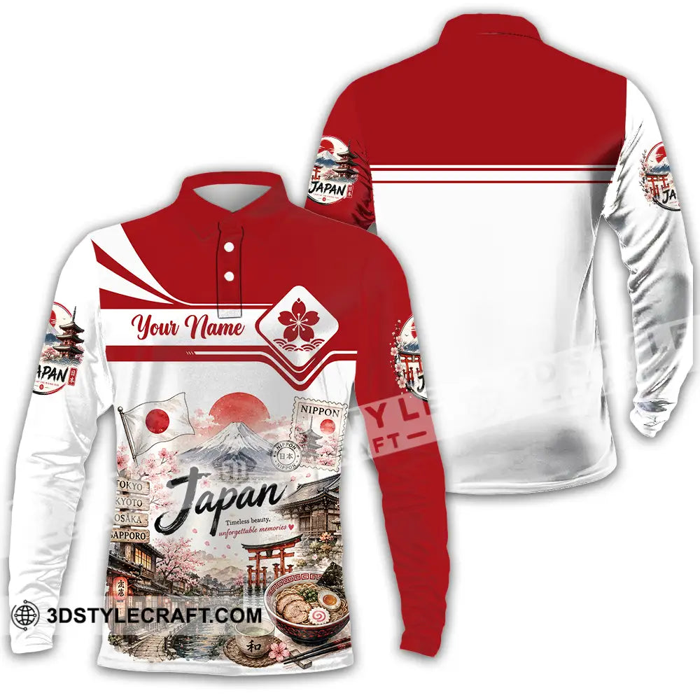 Unisex Shirt - Custom Japan Shirt - Long Sleeve Polo / S - T-shirt