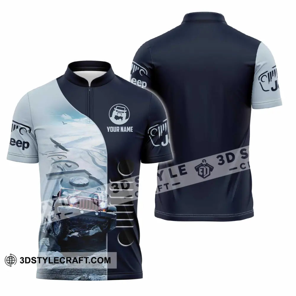 Unisex Shirt - Custom Jeep Car Sport Shirt Zipper Polo Shirt / S T-shirt