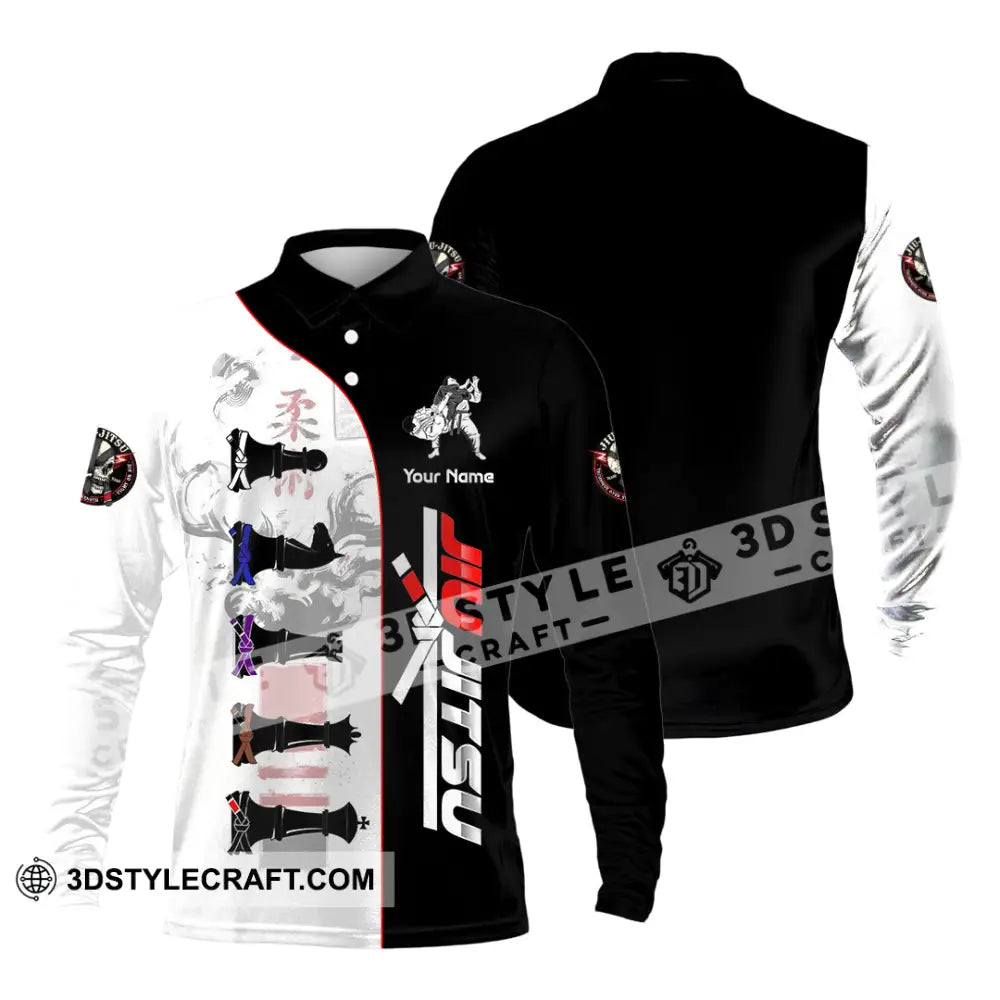 Unisex Shirt - Custom Jiu Jitsu 3D Shirt Long Sleeve Polo / S T-shirt