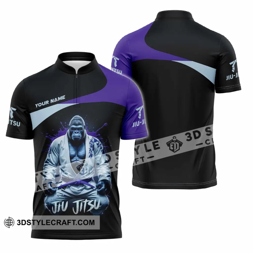 Unisex Shirt - Custom Jiu Jitsu Shirt Zipper Polo Shirt / S T-shirt