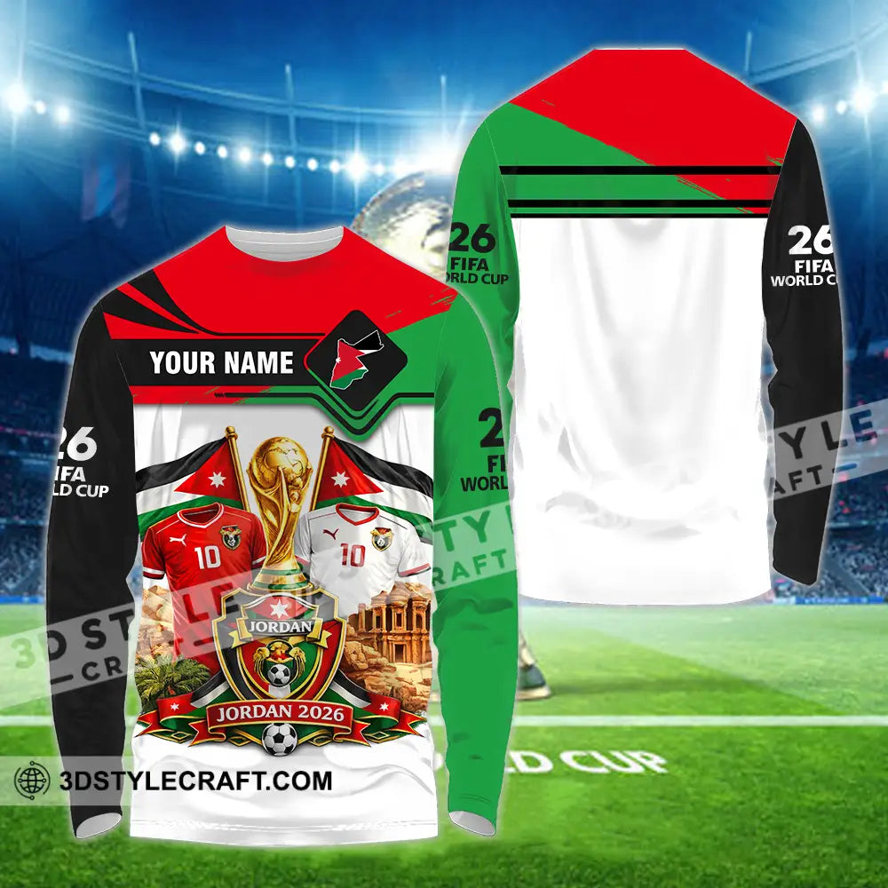 Unisex Shirt - Custom Jordan World Cup 2026 3D Shirt - Long Sleeve Shirt / S - T-shirt