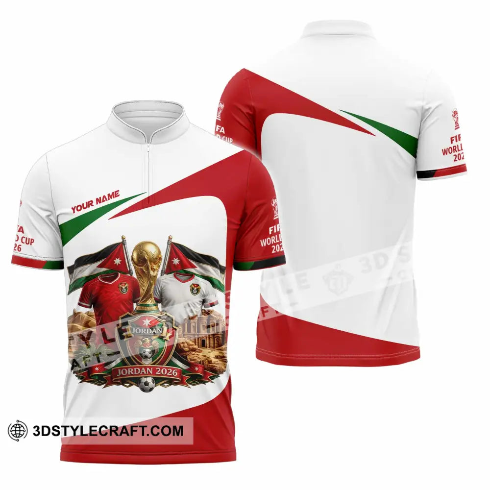 Unisex Shirt - Custom Jordan World Cup 2026 3D Shirt - Zipper Polo Shirt / S - T-shirt