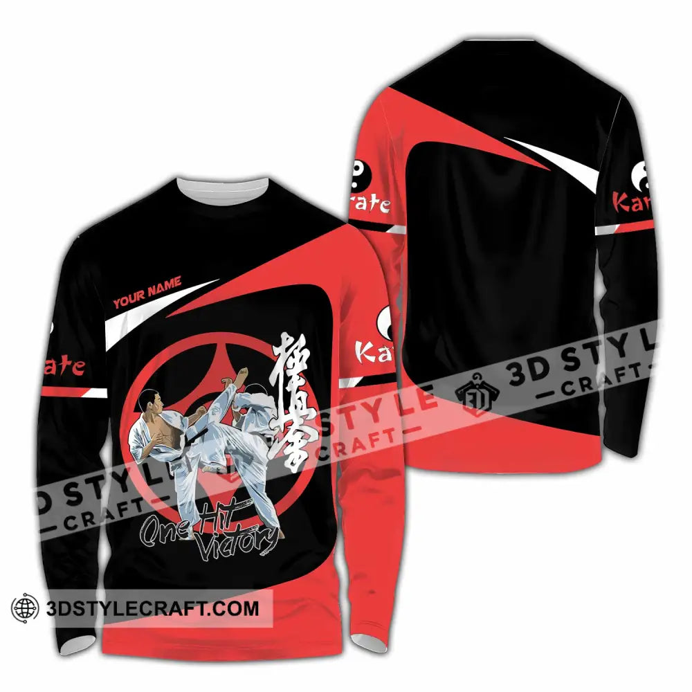 Unisex Shirt - Custom Karate One Hit Victory Shirt Long Sleeve Shirt / S T-shirt