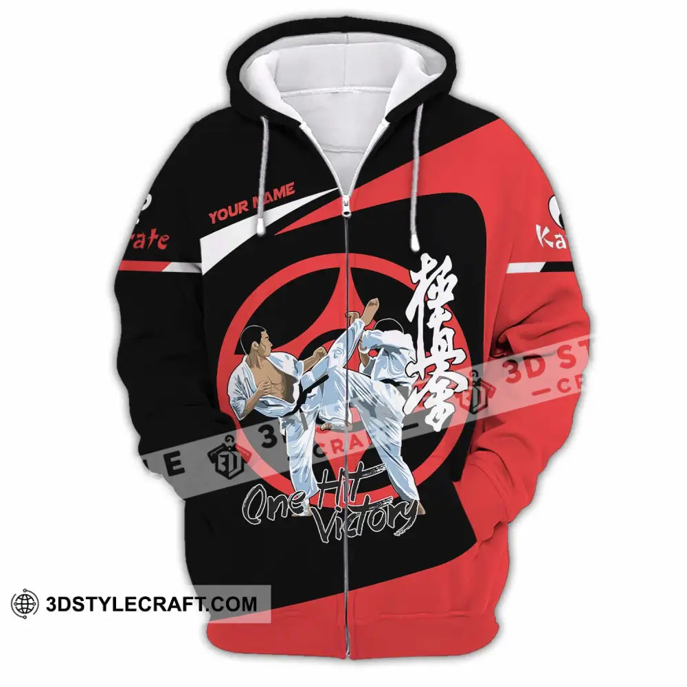 Unisex Shirt - Custom Karate One Hit Victory Shirt Zipper Hoodie / S T-shirt
