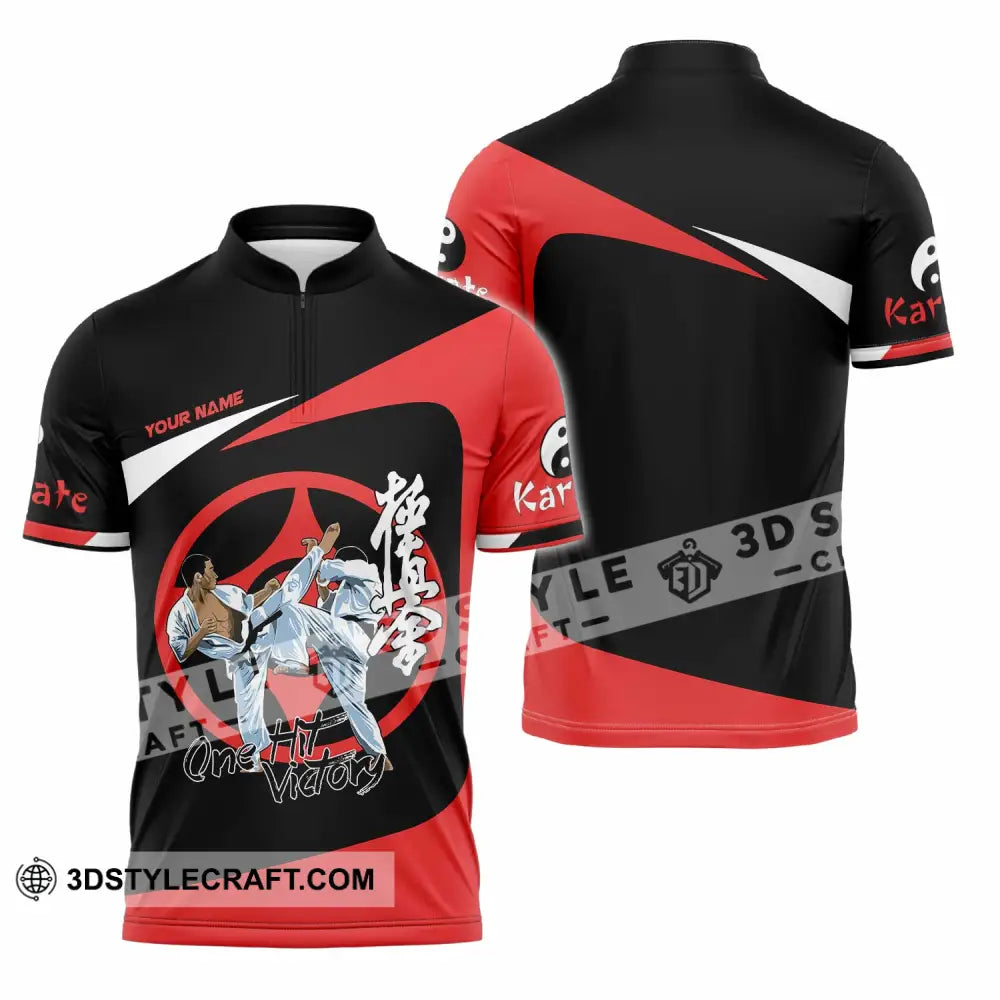 Unisex Shirt - Custom Karate One Hit Victory Shirt Zipper Polo Shirt / S T-shirt