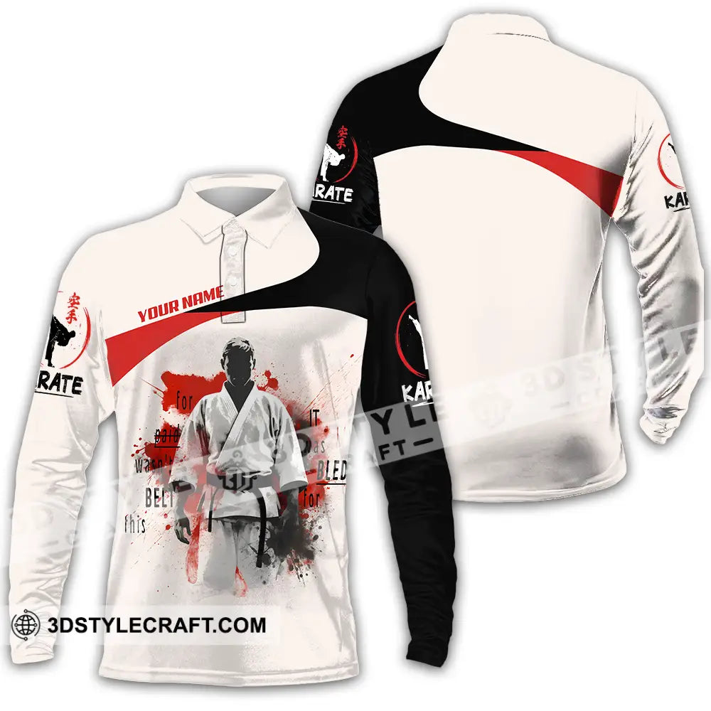 Unisex Shirt - Custom Karate Player Shirt Long Sleeve Polo / S T-shirt