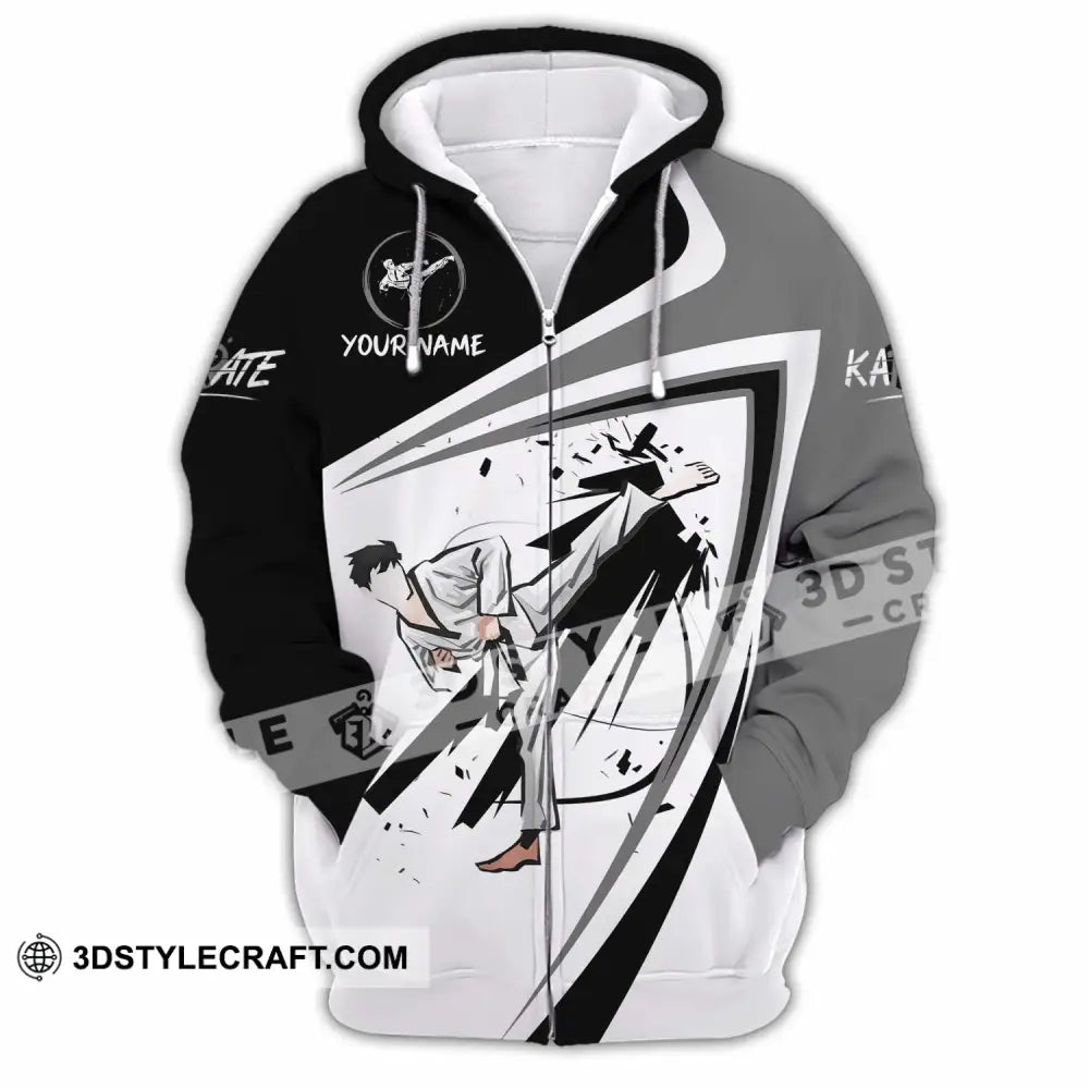 Unisex Shirt Custom Karate Shirt Zipper Hoodie / S T shirt