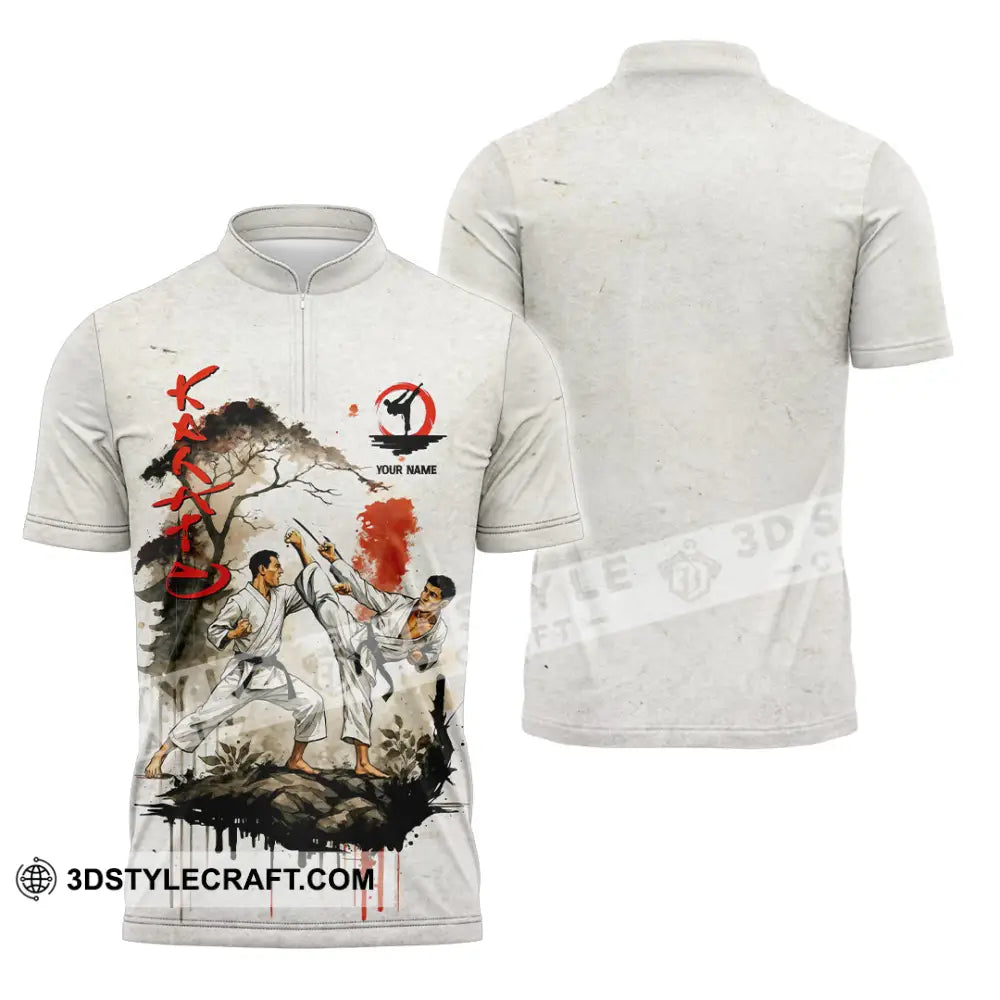 Unisex Shirt Custom Karate Shirt Zipper Polo Shirt / S T shirt