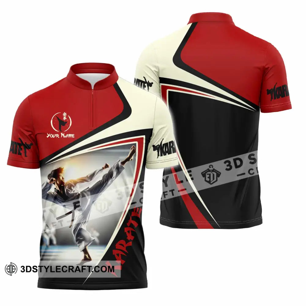 Unisex Shirt - Custom Karate Shirt Zipper Polo Shirt / S T-shirt