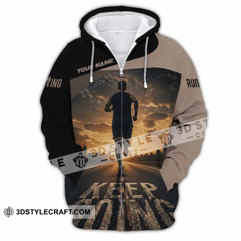 Unisex Shirt - Custom Keep Going Running Shirt - Zipper Hoodie / S - T-shirt