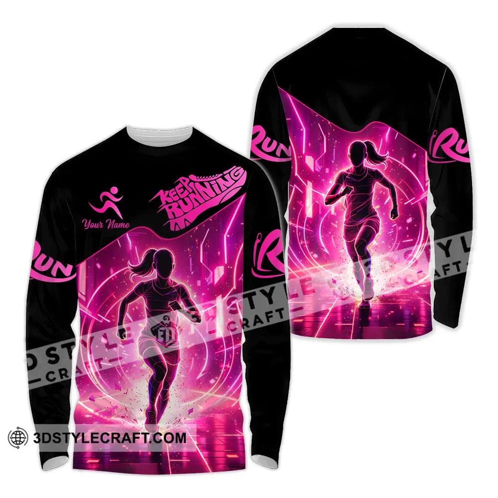 Unisex Shirt - Custom Keep Running 3D Shirt - Long Sleeve Shirt / S - T-shirt