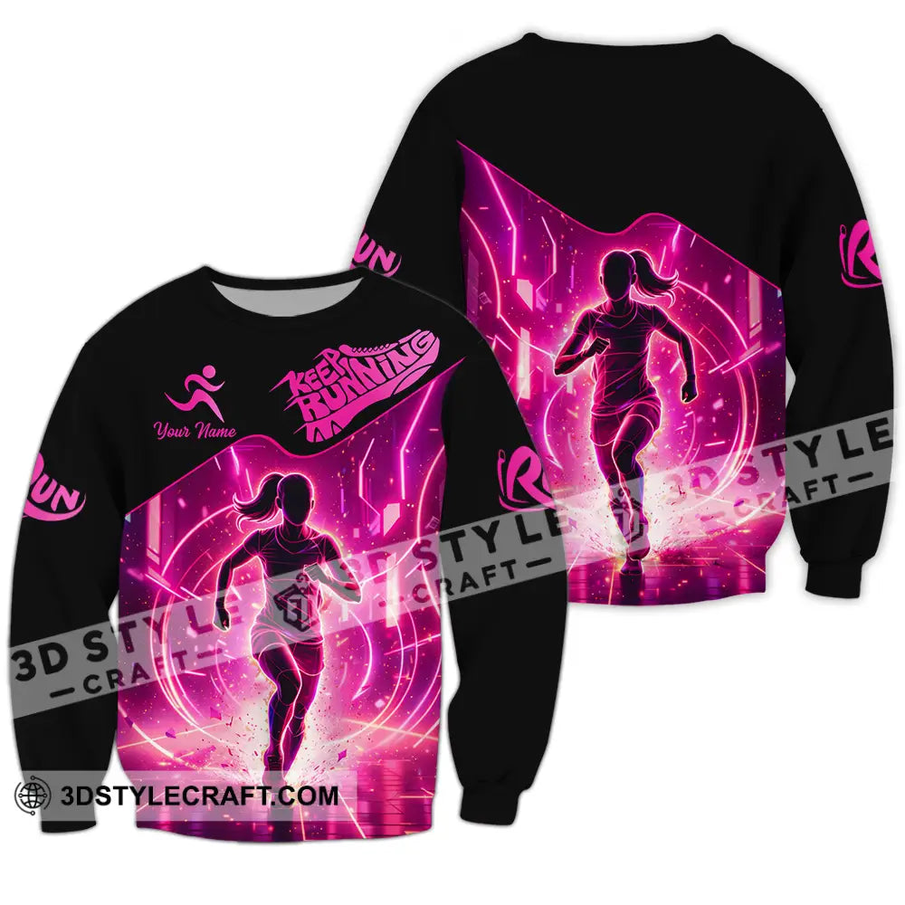 Unisex Shirt - Custom Keep Running 3D Shirt - Long Sleeve / S - T-shirt