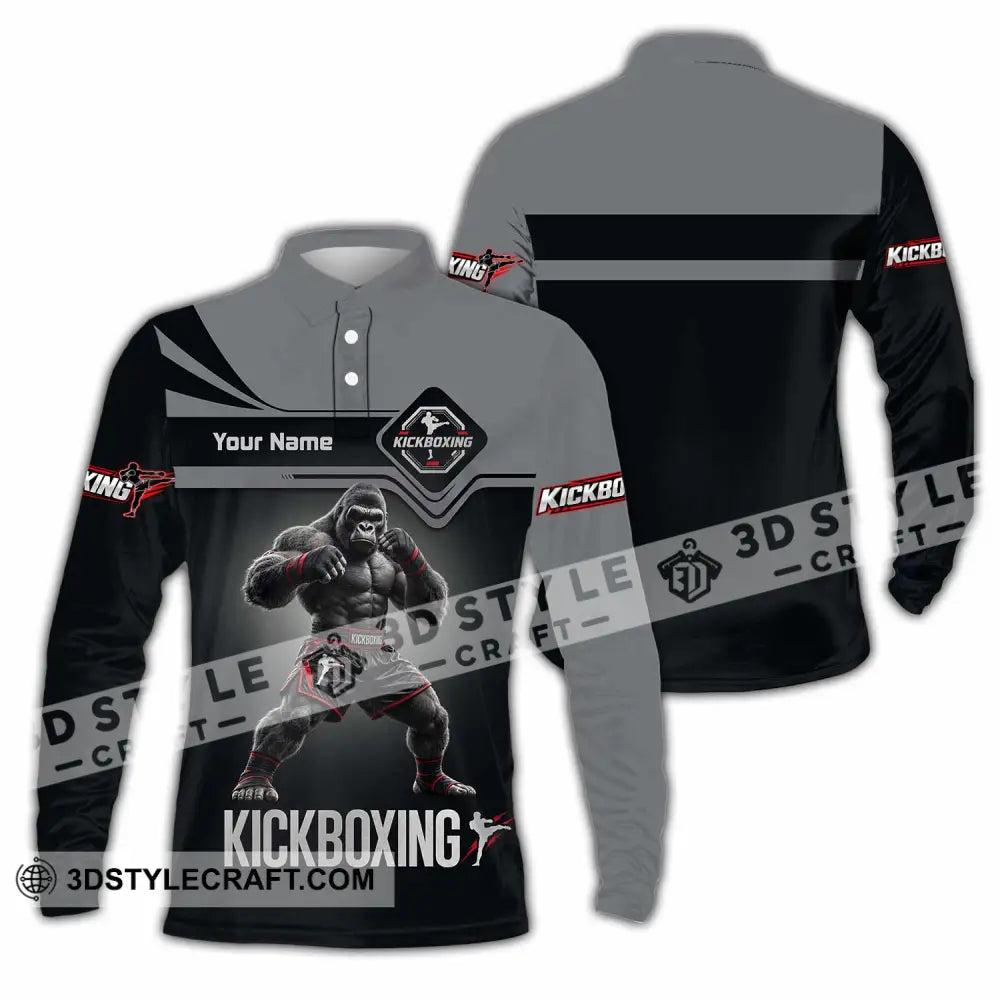 Unisex Shirt - Custom Kickboxing Shirt - Long Sleeve Polo / S - T-shirt