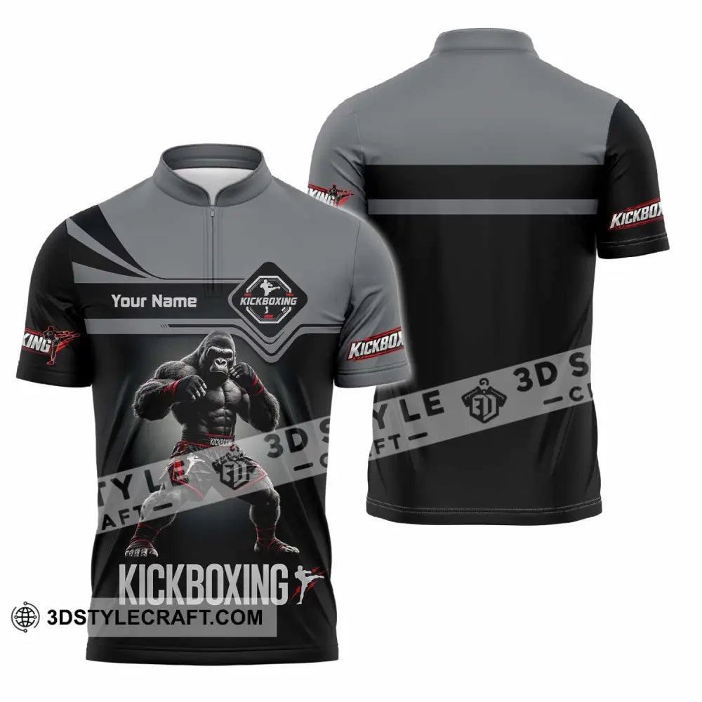 Unisex Shirt - Custom Kickboxing Shirt - Zipper Polo Shirt / S - T-shirt