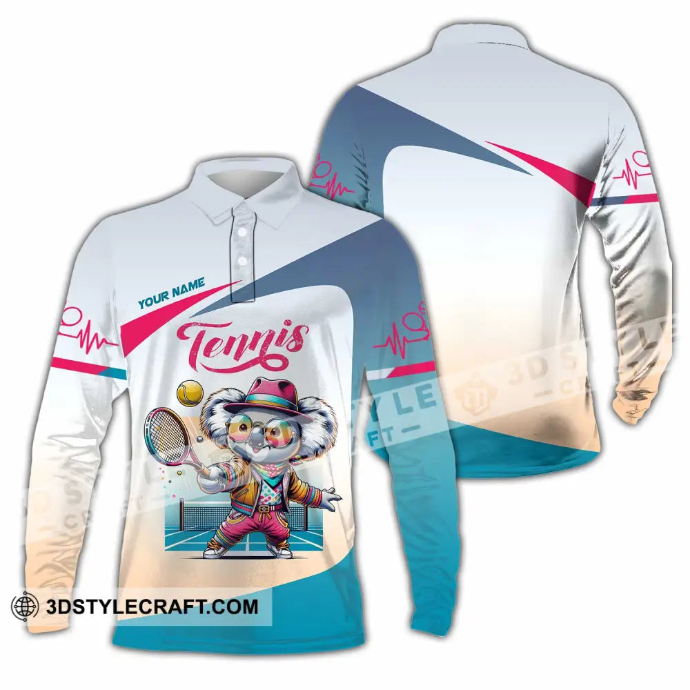 Unisex Shirt Custom Koala Tennis Sport Shirt Long Sleeve Polo / S T shirt