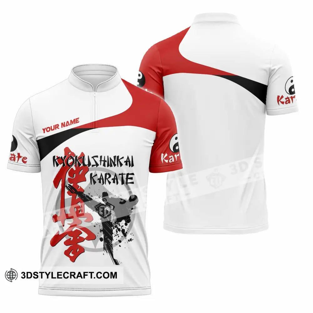 Unisex Shirt - Custom Kyokushin Karate Shirt Zipper Polo Shirt / S T-shirt