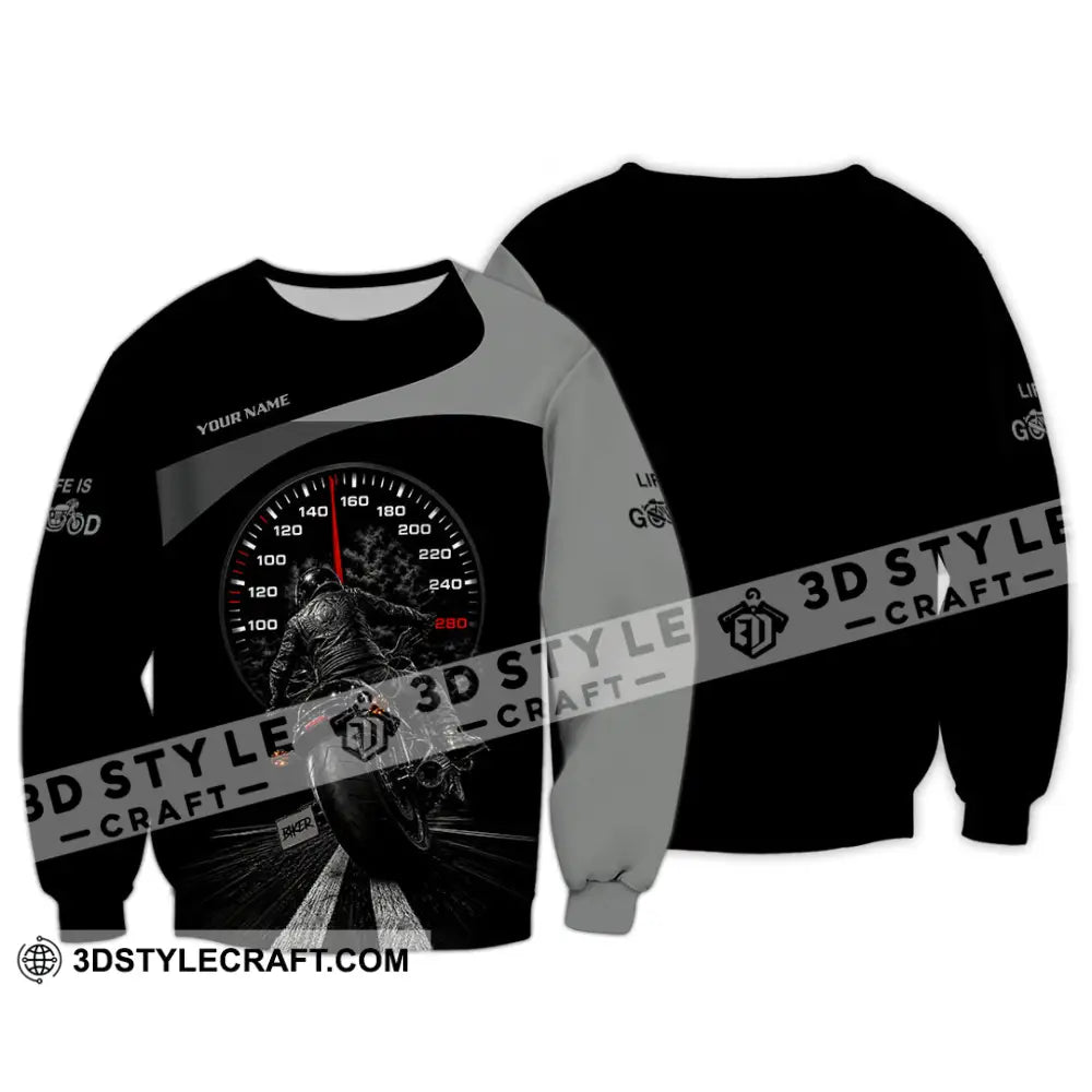 Unisex Shirt - Custom Life Is Good Biker Shirt - Long Sleeve / S - T-shirt