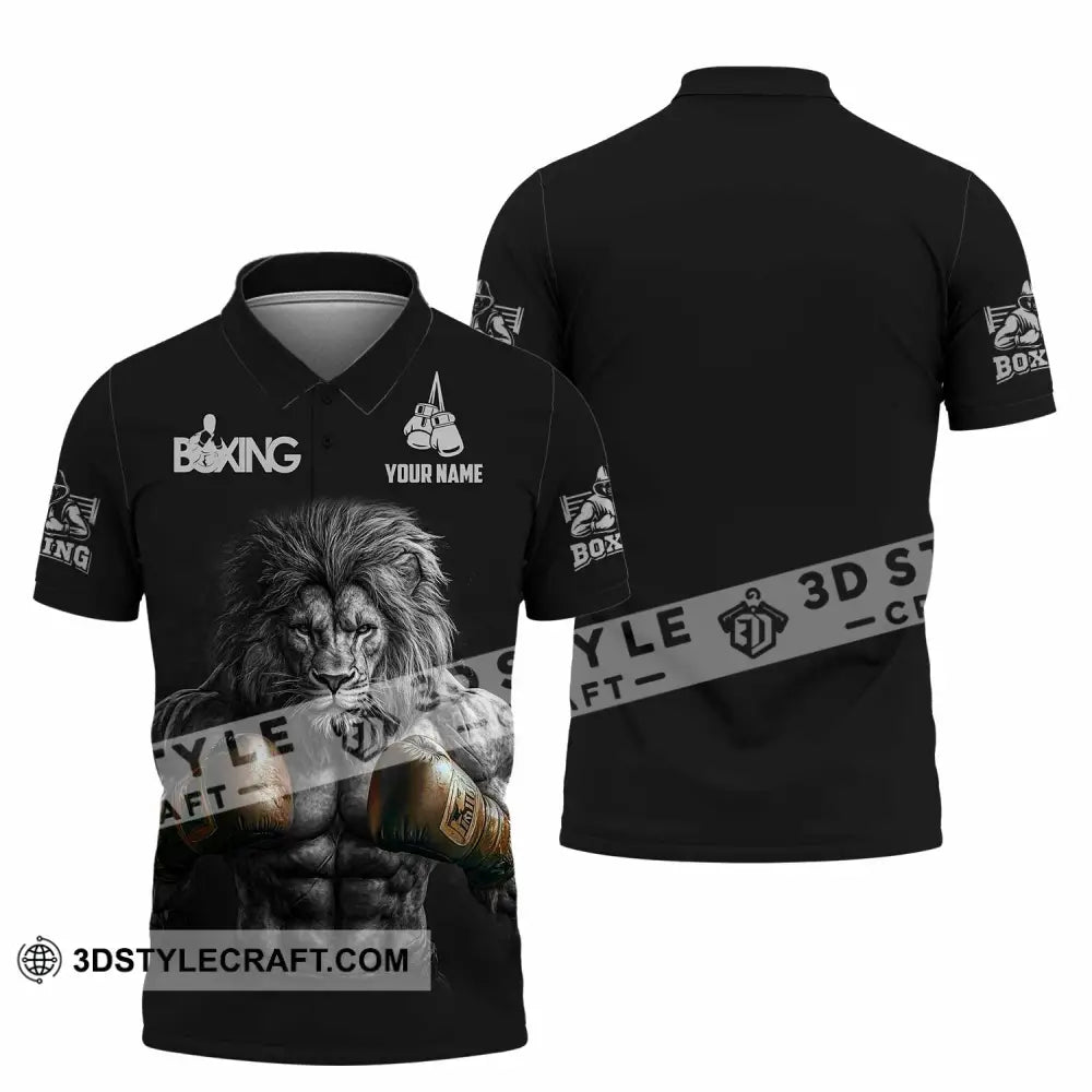 Unisex Shirt - Custom Lion Boxing Lover Sport Shirt Polo Shirt / S T-shirt