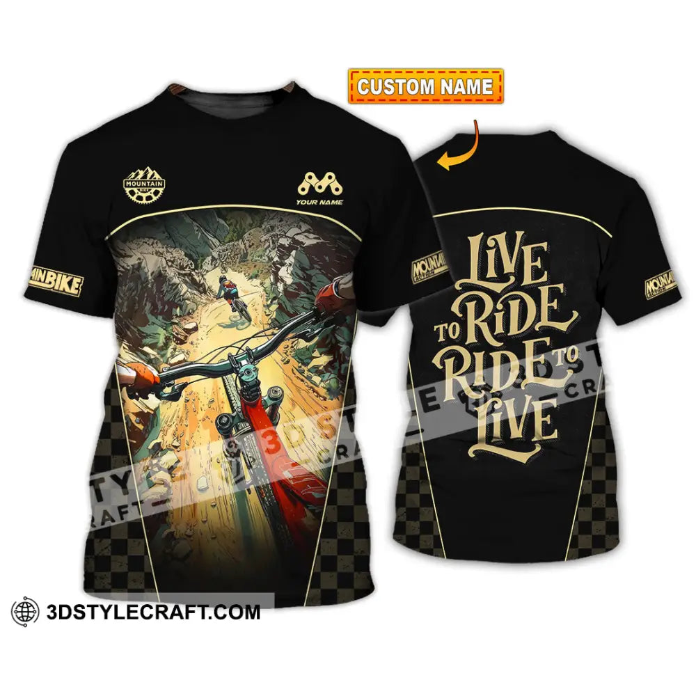 Unisex Shirt - Custom Live To Ride Mountain Bike Shirt T-shirt