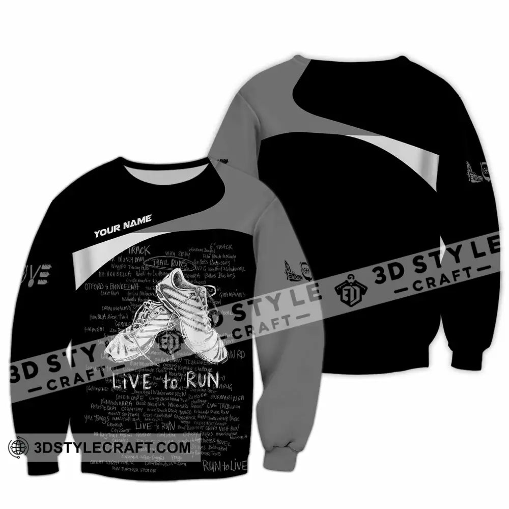 Unisex Shirt - Custom Live To Run 3D Shirt - Long Sleeve / S - T-shirt